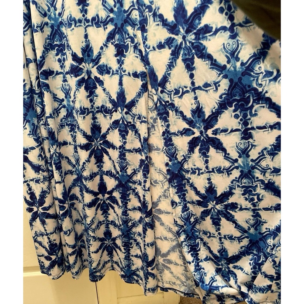 Michael Kors Glazed Tile Tie Dye Maxi Dress Royal Blue & White Women's X-Small - Picture 4 of 6